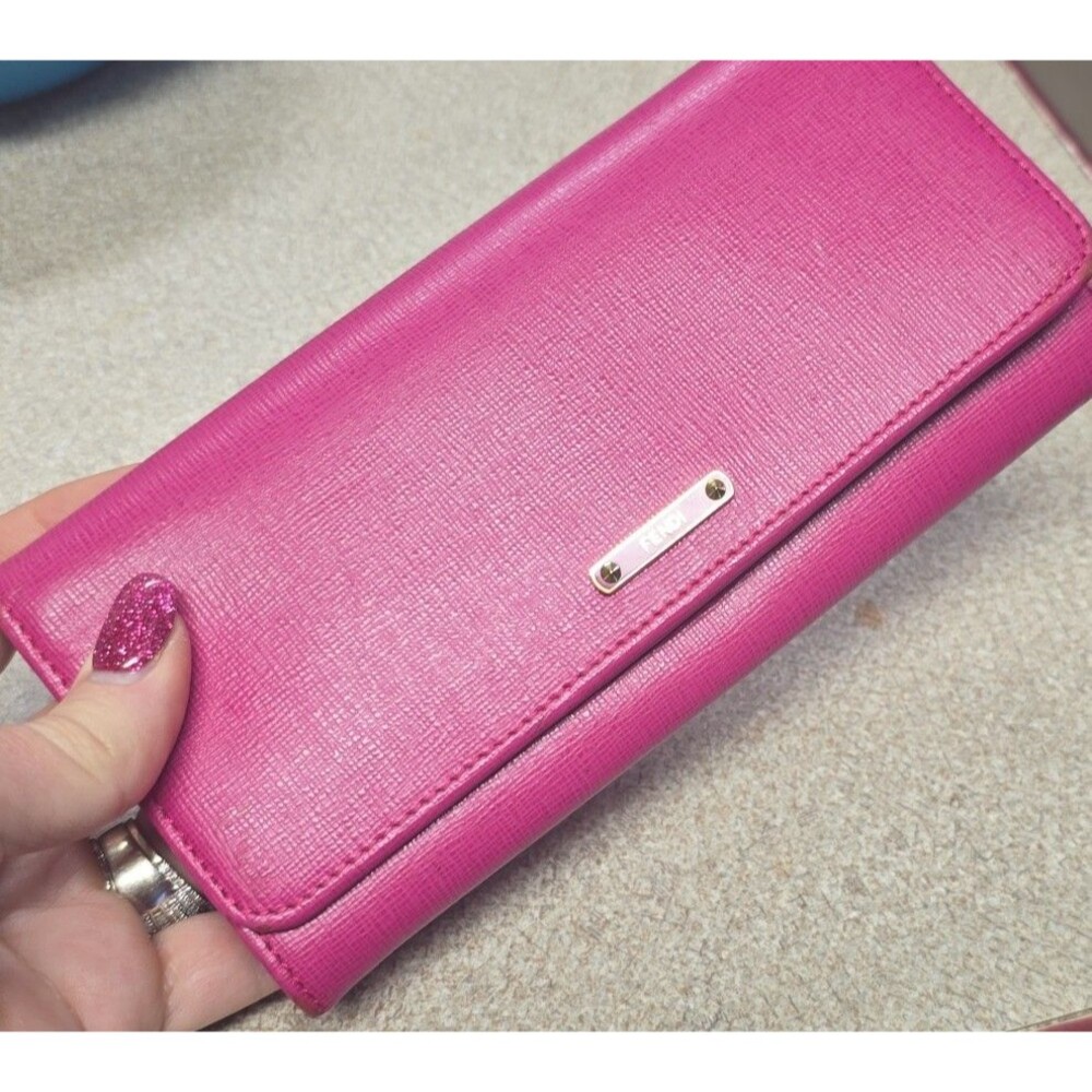 Pink Authentic Fendi Long Wallet